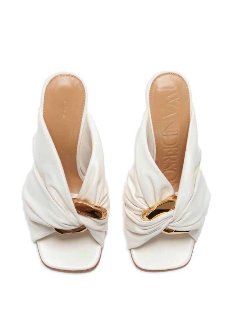 White Corner Leather Mules