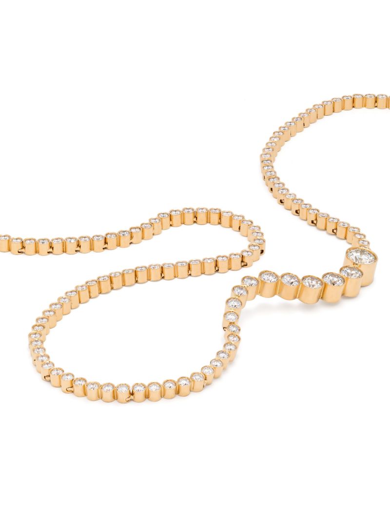 18k Yellow Gold Collier D'ocean Royal Diamond Necklace