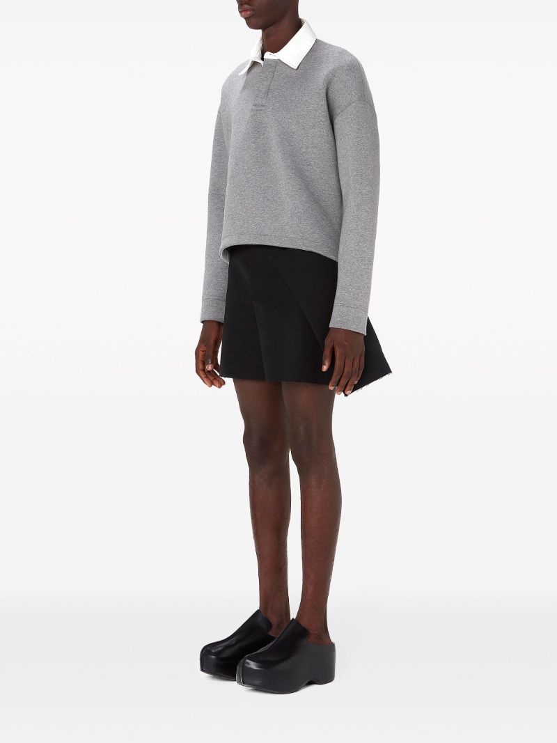 Grey Logo-embroidered Polo Shirt