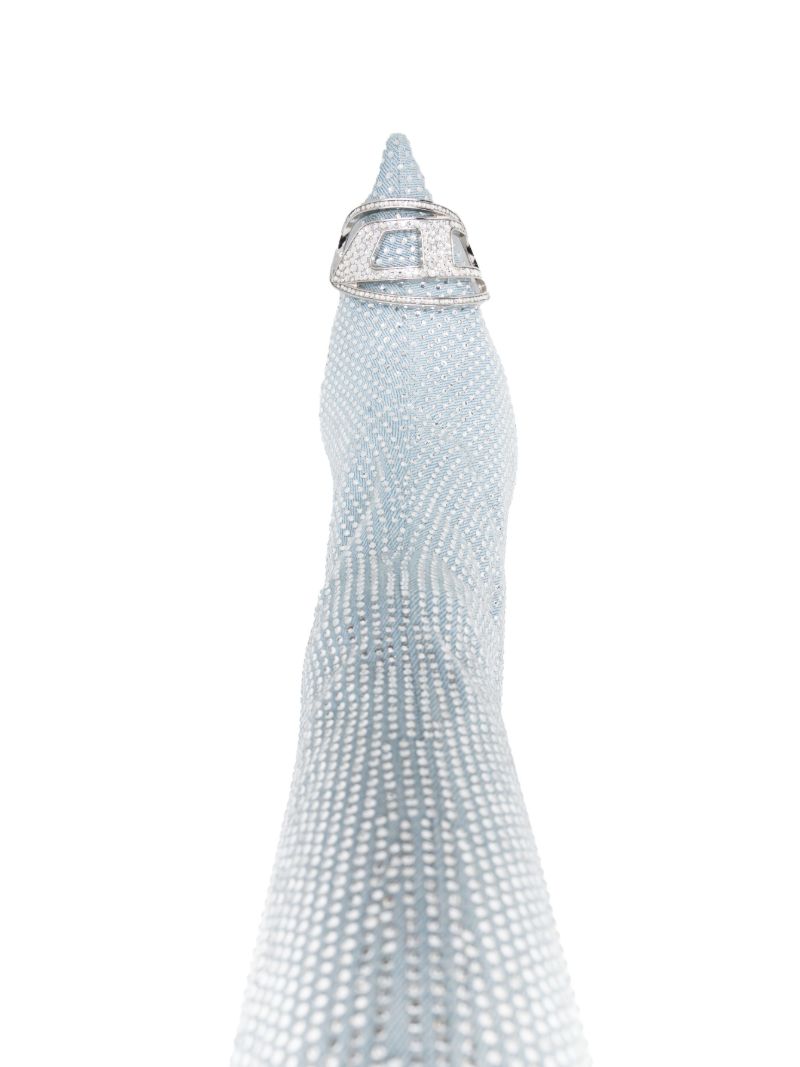 Blue D-venus 90 Embellished Thigh-high Boots