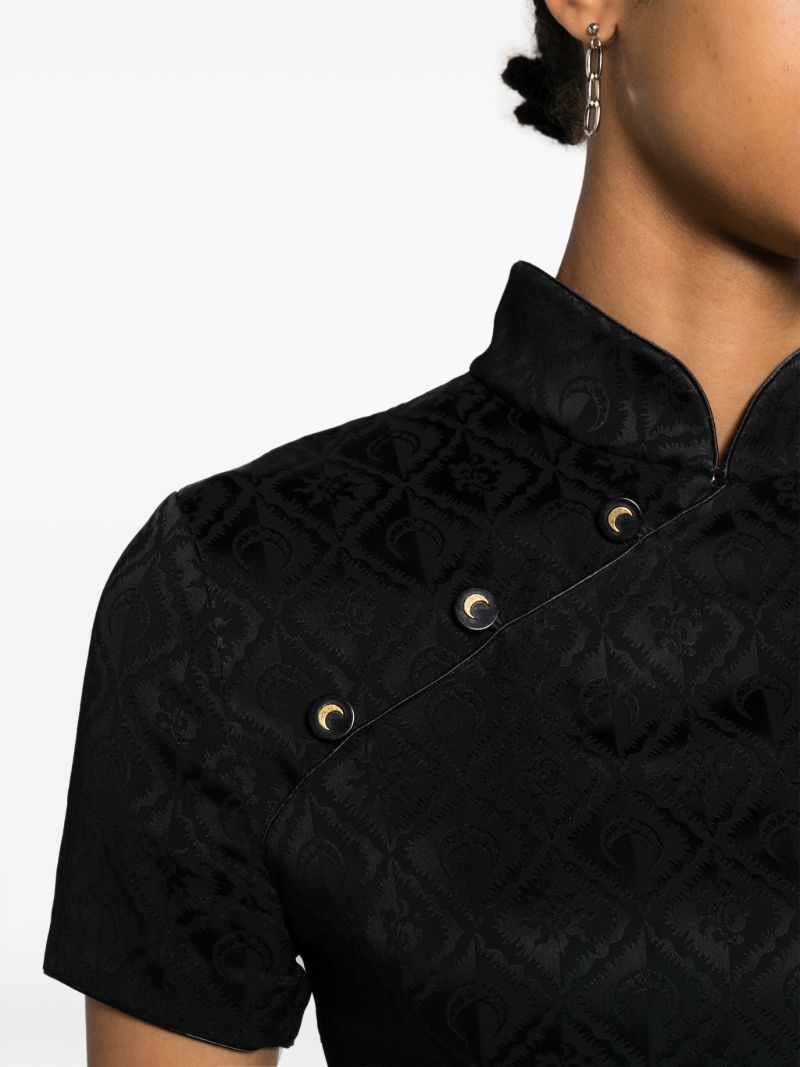 Black Crescent Moon Jacquard Dress