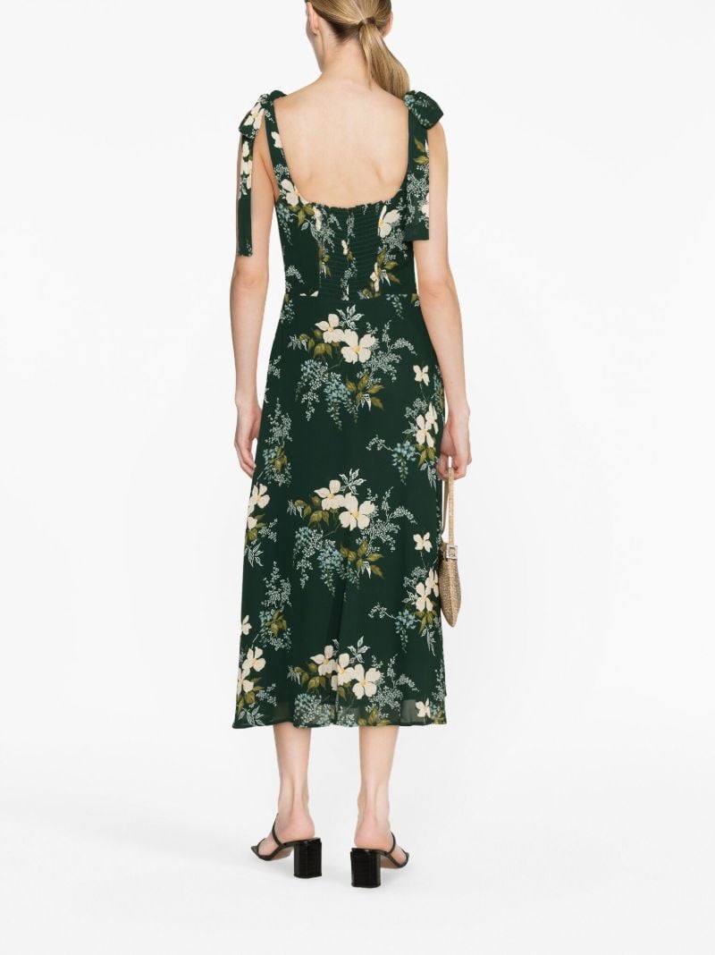 Green Twilight Floral-print Midi Dress