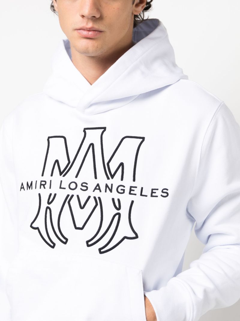 X Browns White Logo-embroidered Cotton Hoodie