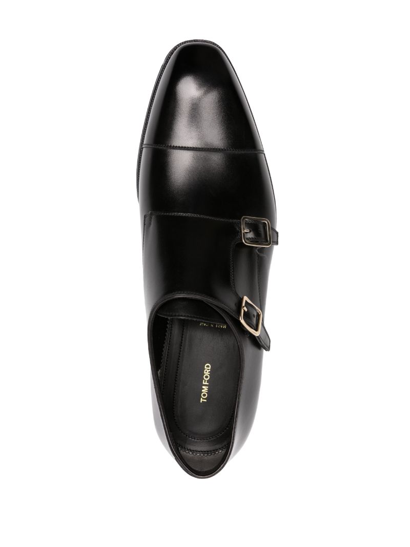 Black Leather Monk Shoes
