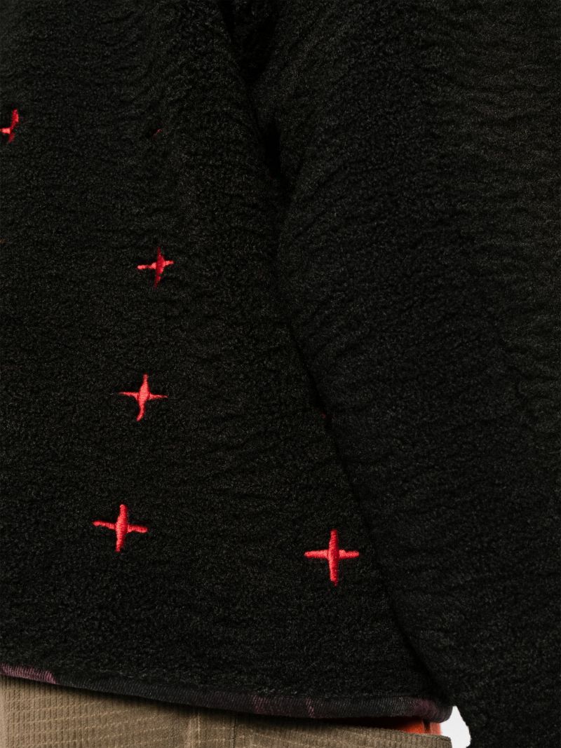 Black Logo-embroidered Fleece Jacket