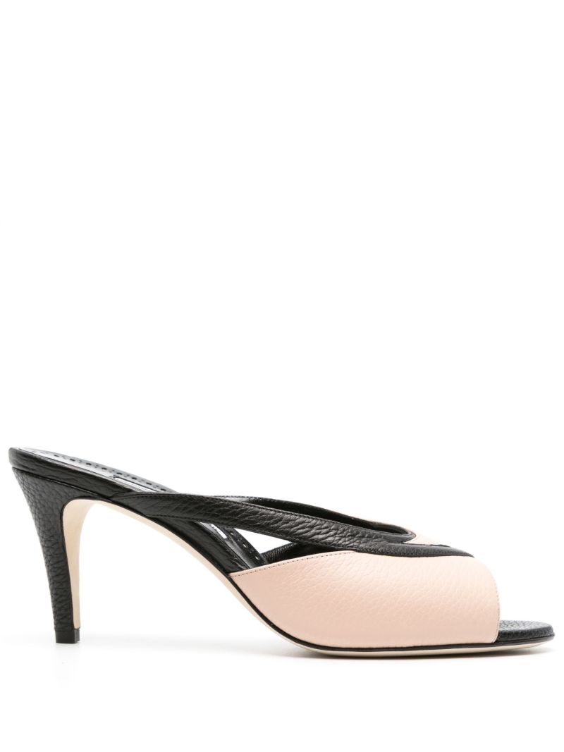 Pink Floramu 70 Leather Mules