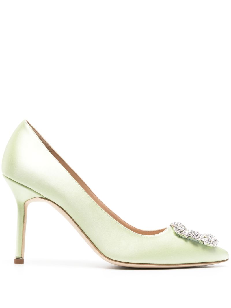 Green Hangisi 90mm Satin Pumps