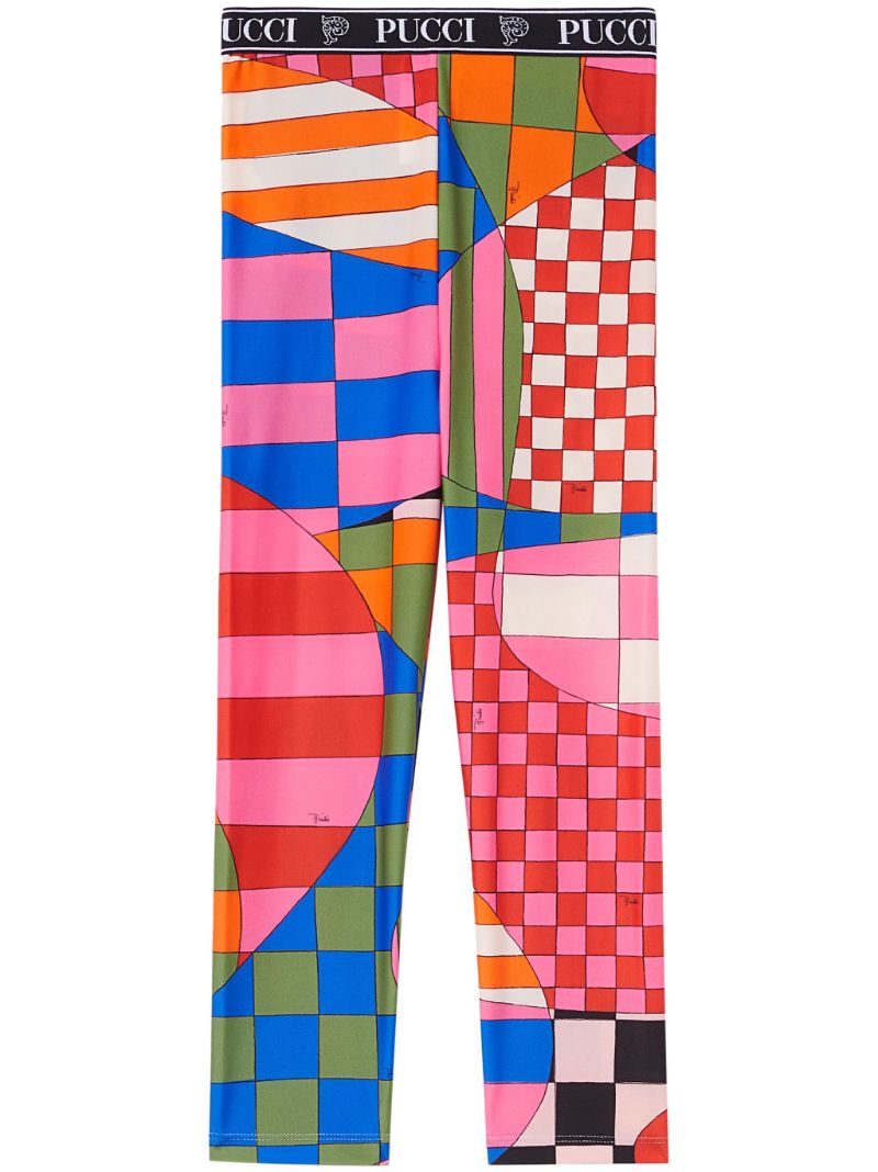 Pink Giardino-print Leggings