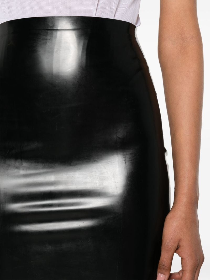 Black Latex Pencil Skirt