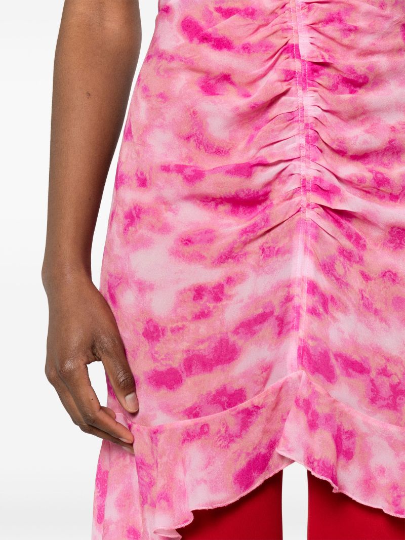 Pink Camouflage-print Mini Dress