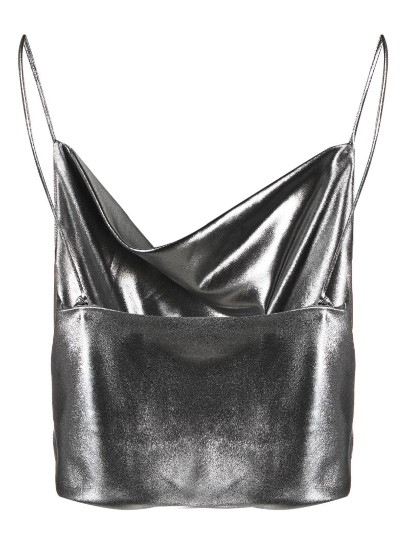 Silver Metallic Vest Top