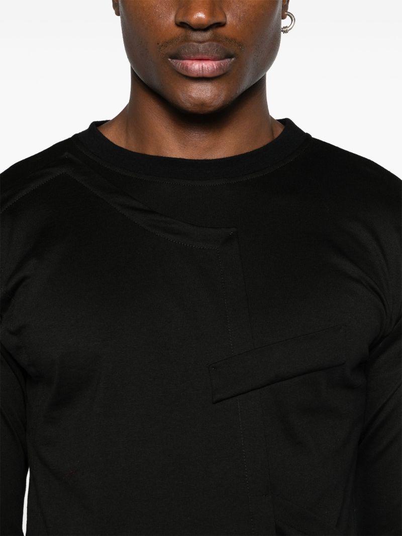 Black Asymmetric Cotton T-shirt