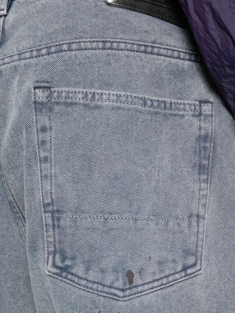 Blue Third Cut Acid Wash Loose-fit Jeans