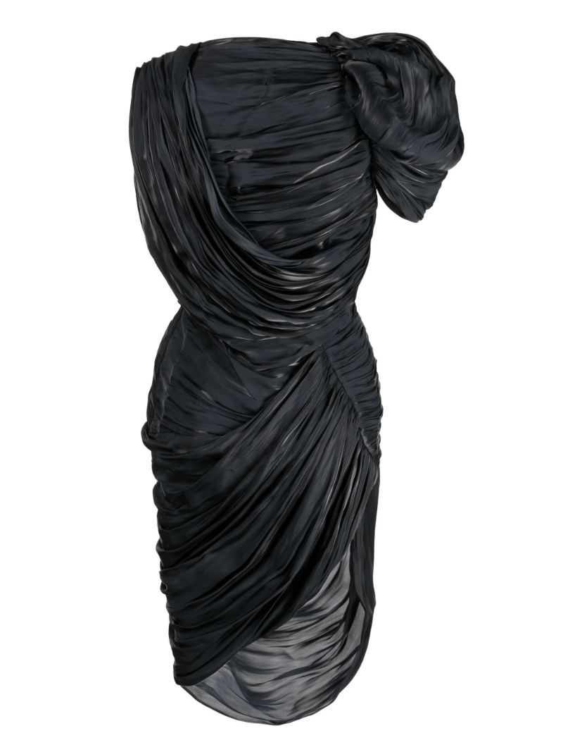 Grey Draped Asymmetric Dress