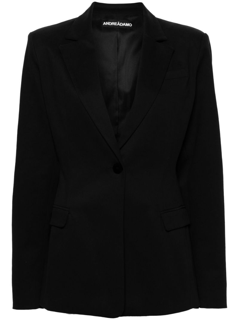 Black Single-breasted Twill Blazer