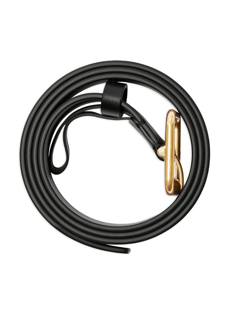 Black Buckled Leather Belt