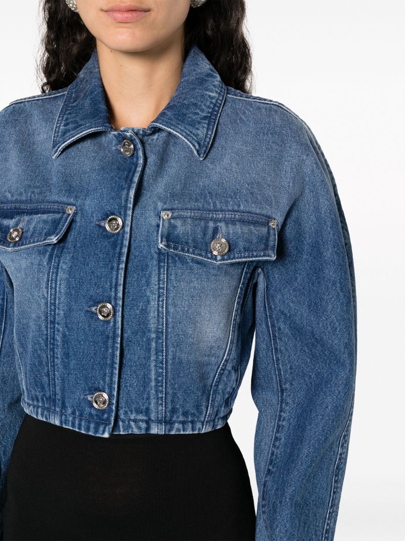 Blue Cropped Denim Jacket