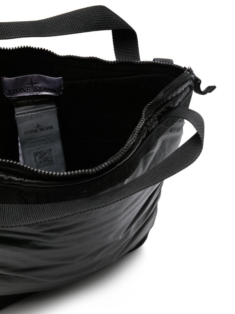 Black Mussola Gummata Canvas Tote Bag