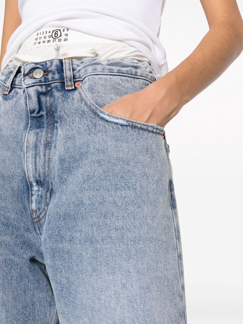 Blue Layered Wide-leg Jeans