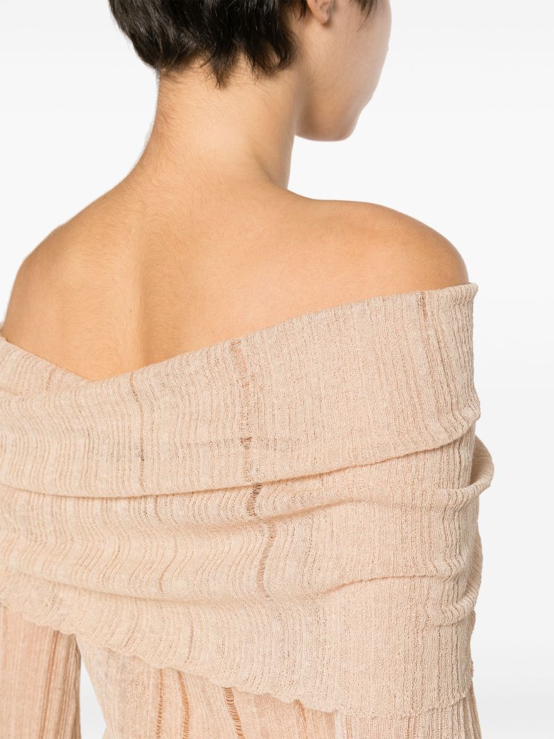 Neutral Ele Knitted Mini Dress