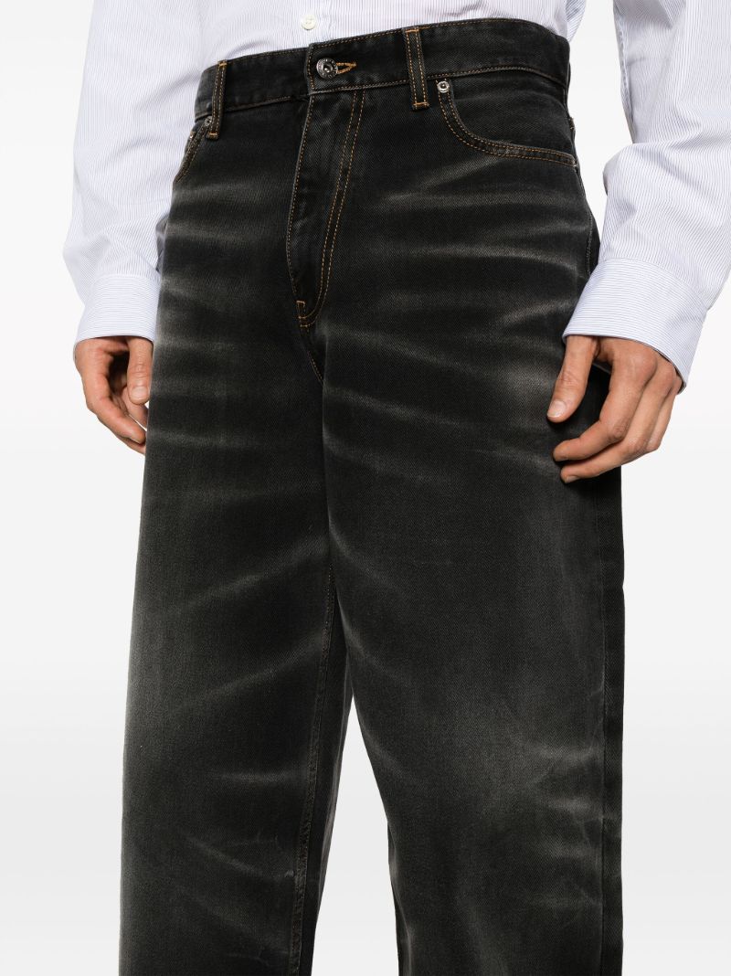 Black Washed Wide-leg Jeans