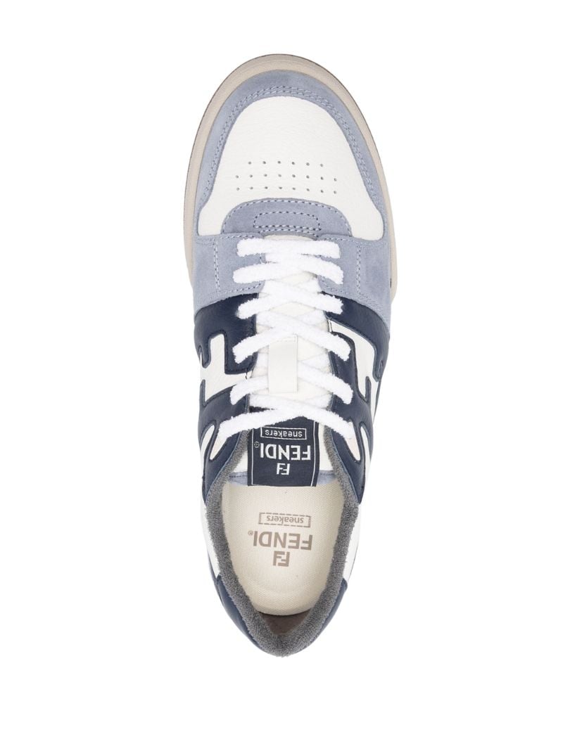 Blue Match Leather Sneakers