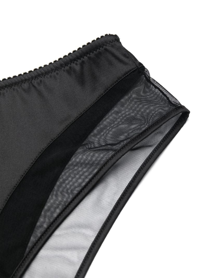 Black Silk Semi-sheer Briefs