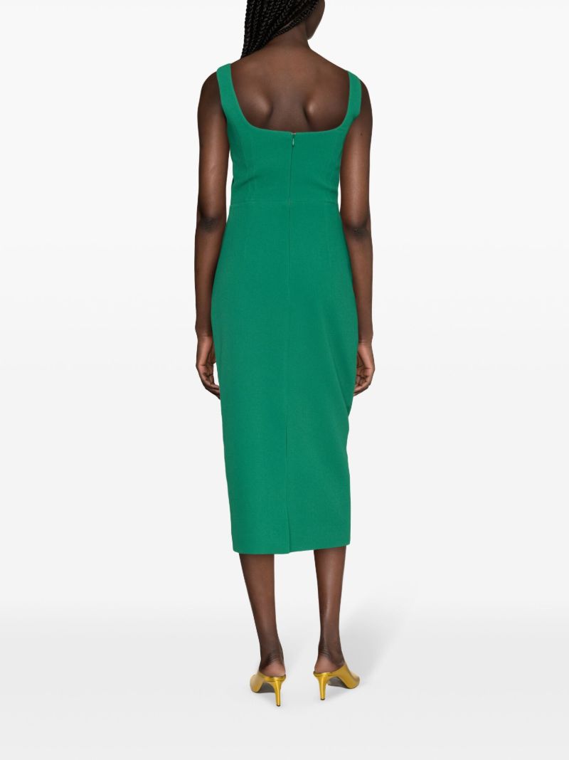 Green Arina Sleeveless Midi Dress