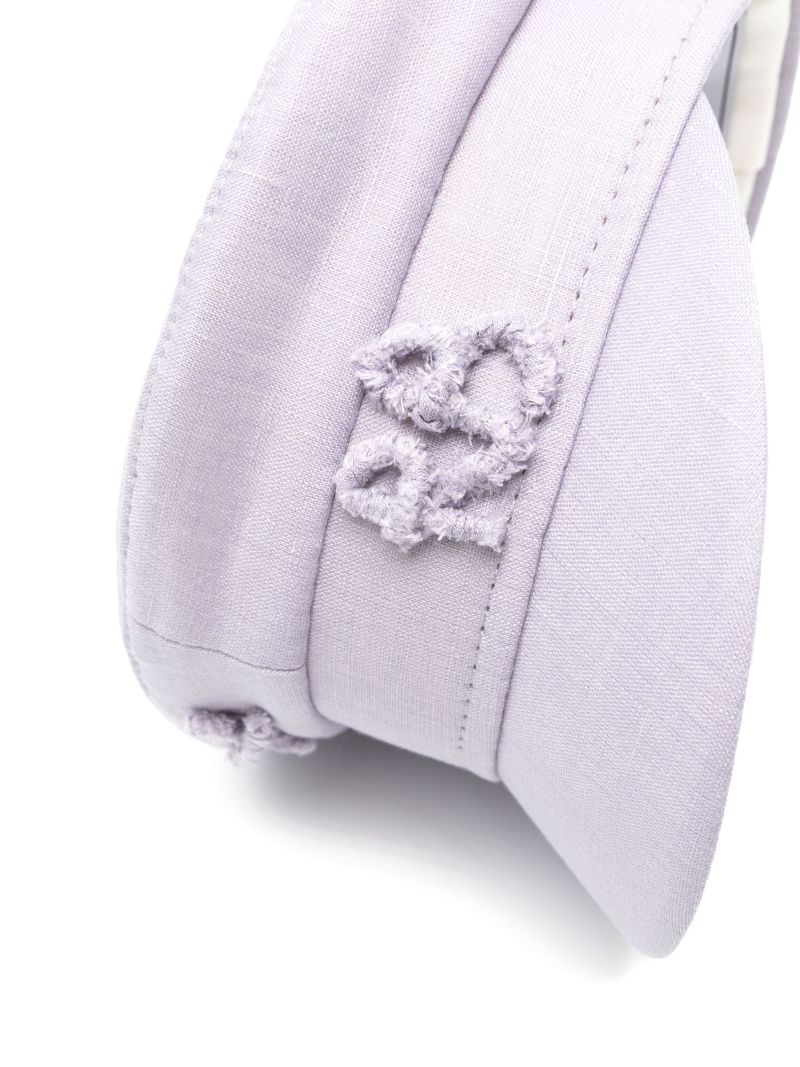 Purple Ruslan Monogram Linen Baker Boy Hat