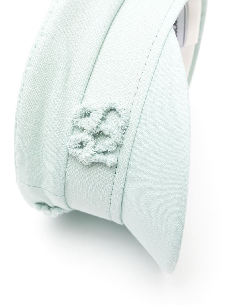 Green Ruslan Monogram Linen Baker Boy Hat
