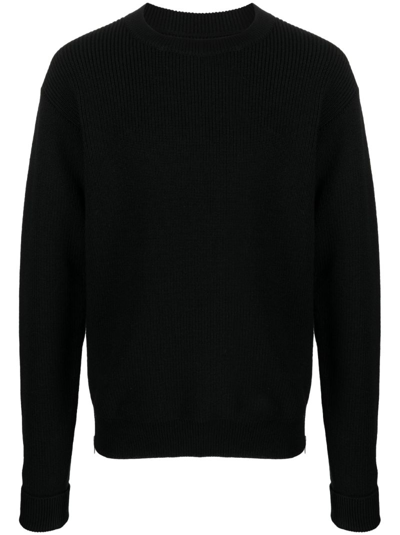 Black Ribbed-knit Sweater