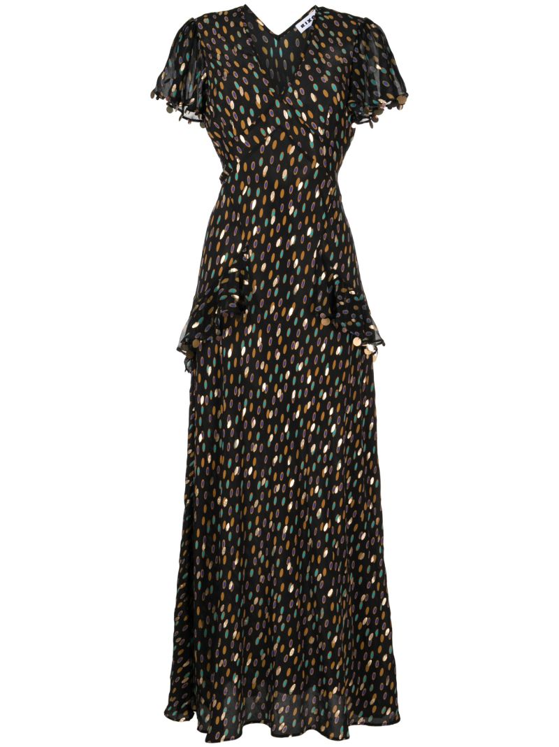 Black Jane Dot-print Silk Dress