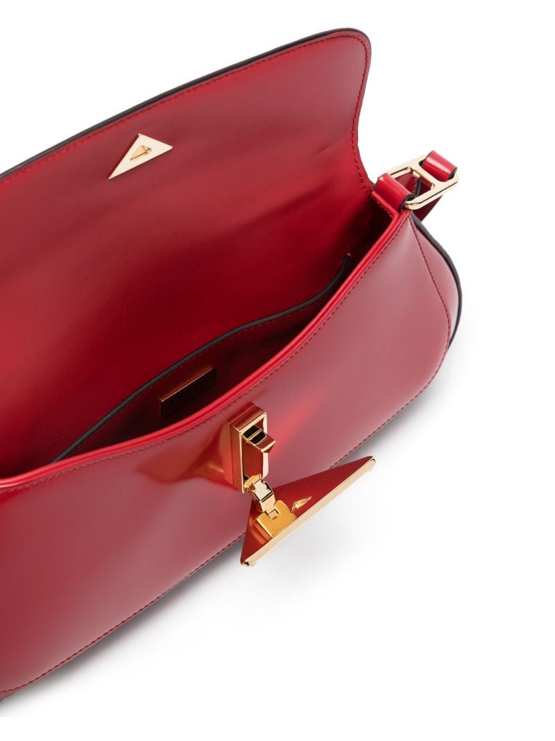Red Cleo Leather Shoulder Bag