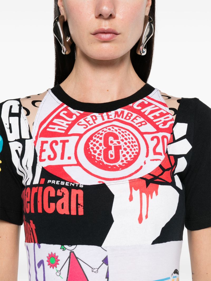 Black Regenerated Graphic T-shirt Dress