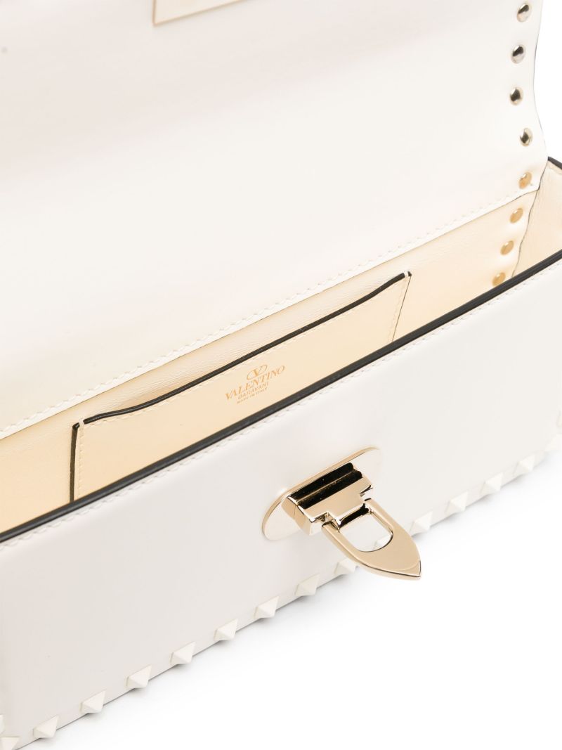 White Rockstud23 East-west Leather Shoulder Bag