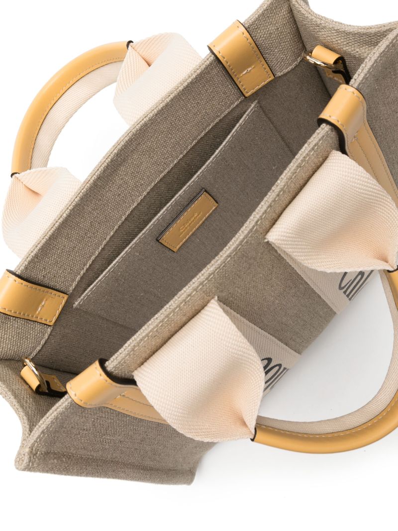 Beige Woody Small Tote Bag