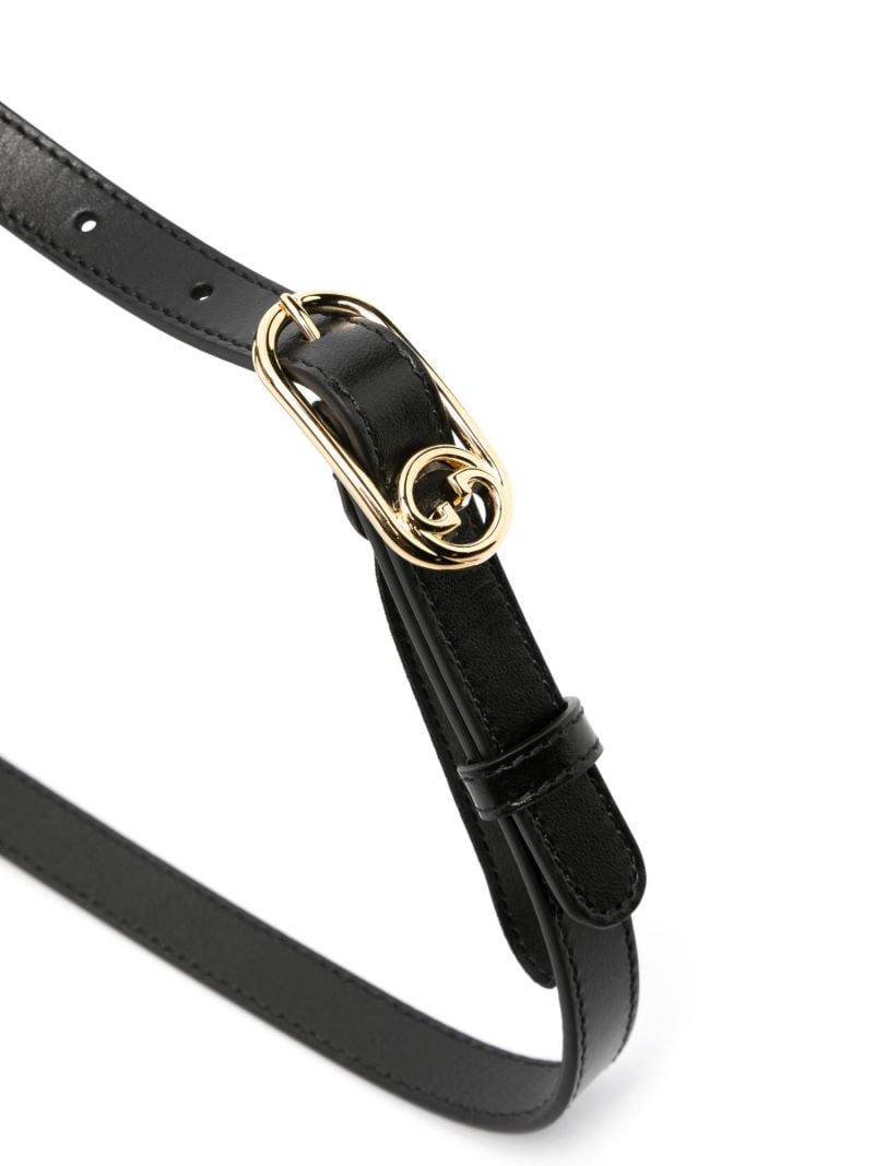 Black Interlocking G Leather Belt