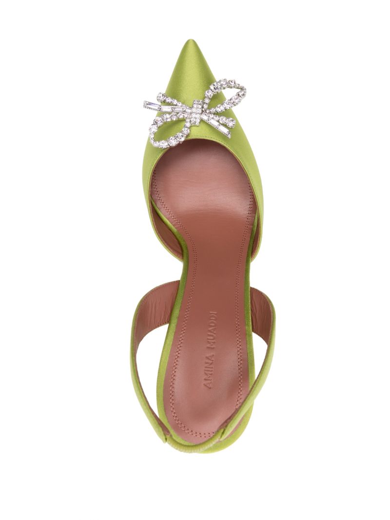 Green Rosie 95 Crystal Slingback Pumps