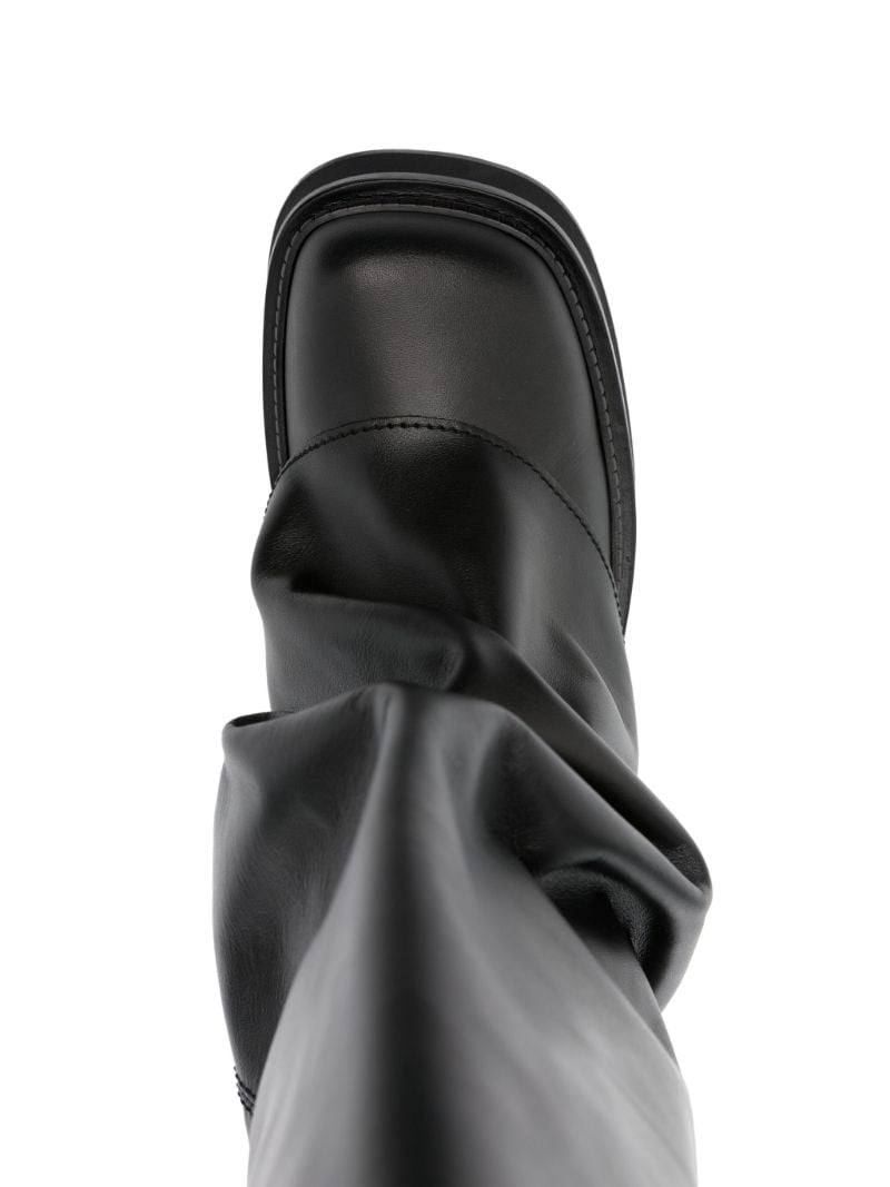 Black Robin Layered Leather Boots