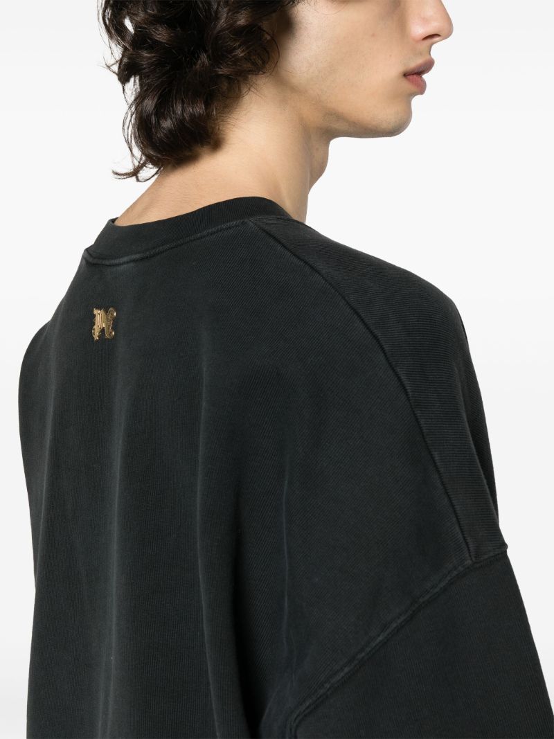 Black Burning-print Cotton Sweatshirt