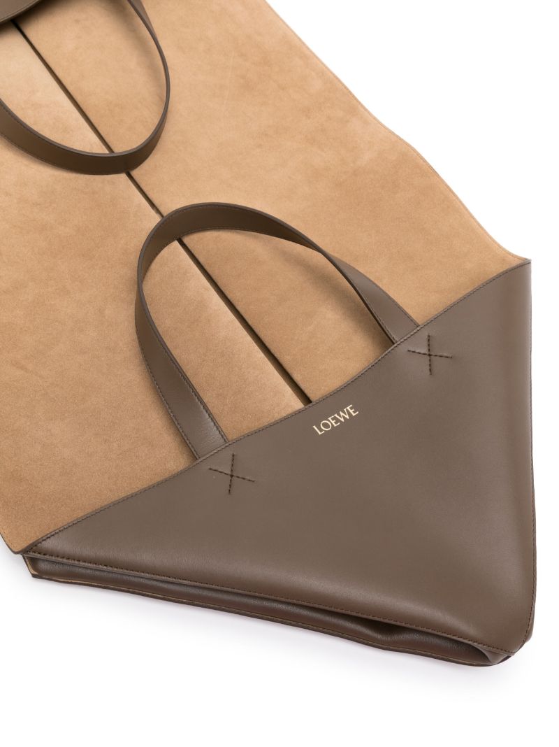 Brown Puzzle Fold Xxl Tote Bag