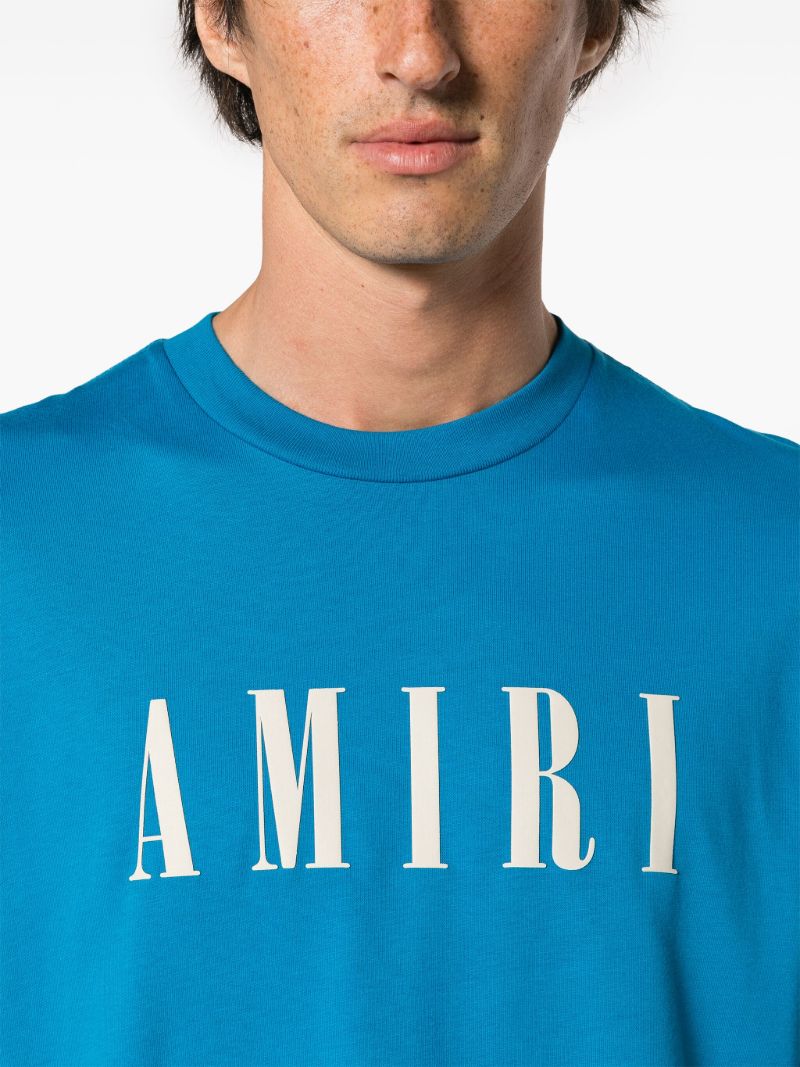 Blue Logo-print Cotton T-shirt