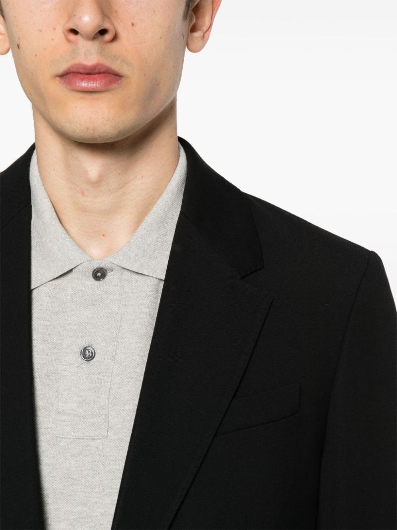 Black Twill Single-breasted Blazer