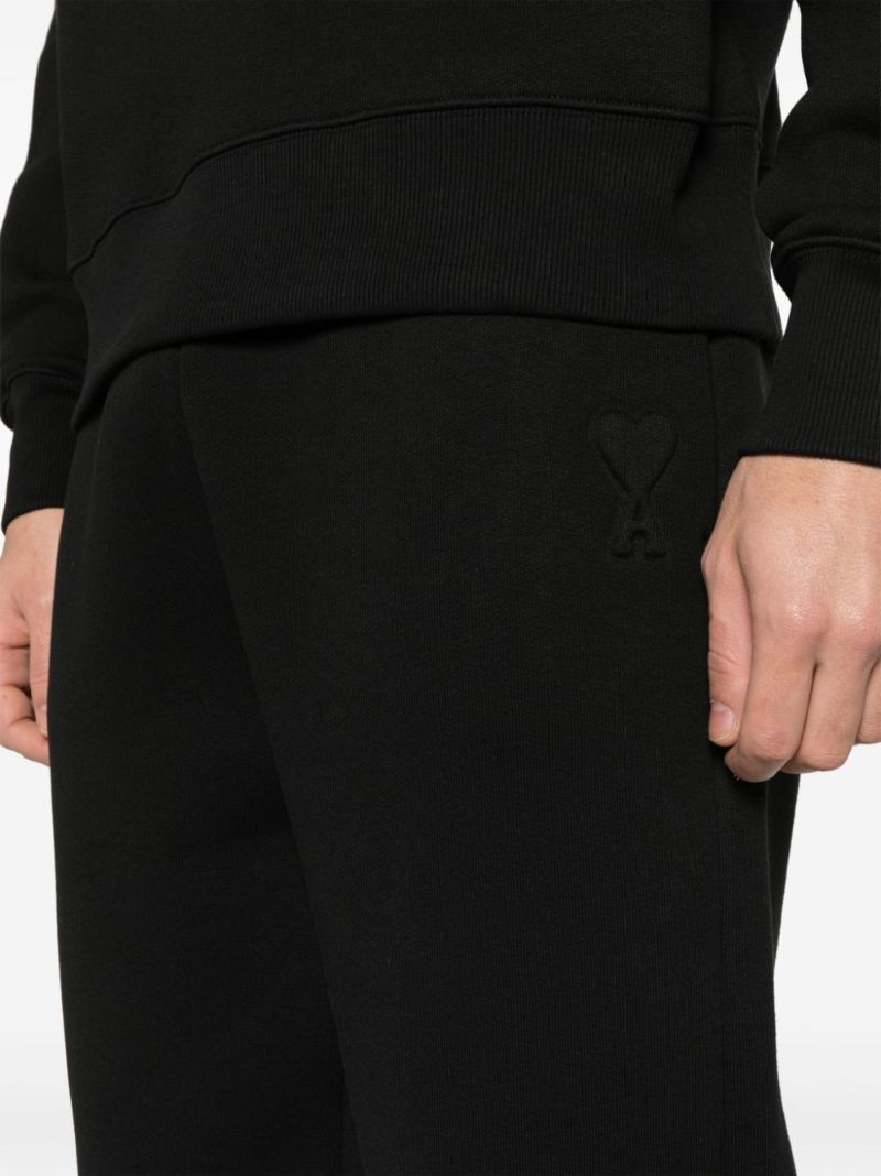 Black Logo Embossed Track Pants