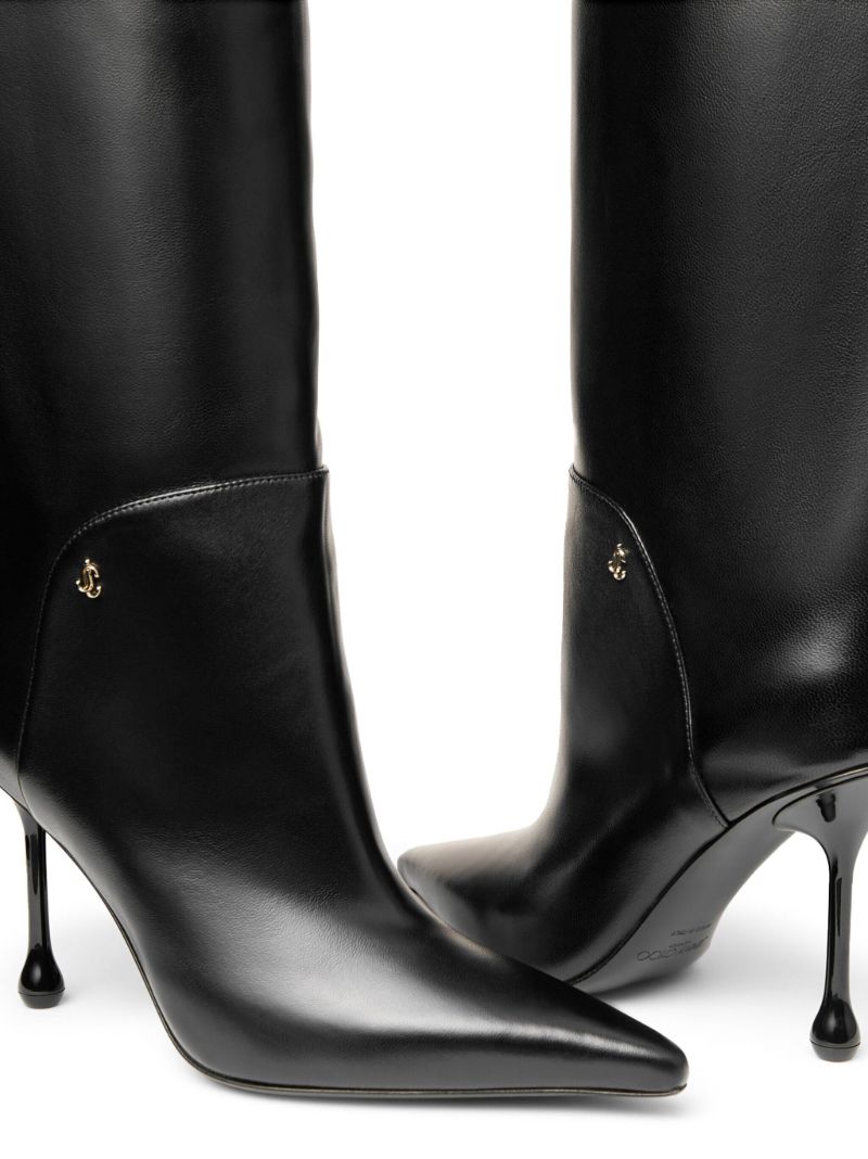 Black Cycas 95 Leather Knee-high Boots