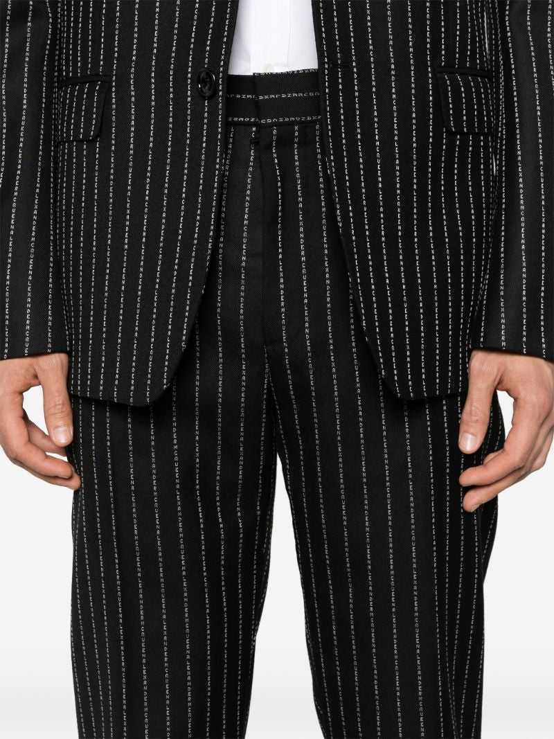 Black Pinstripe Slim-cut Trousers