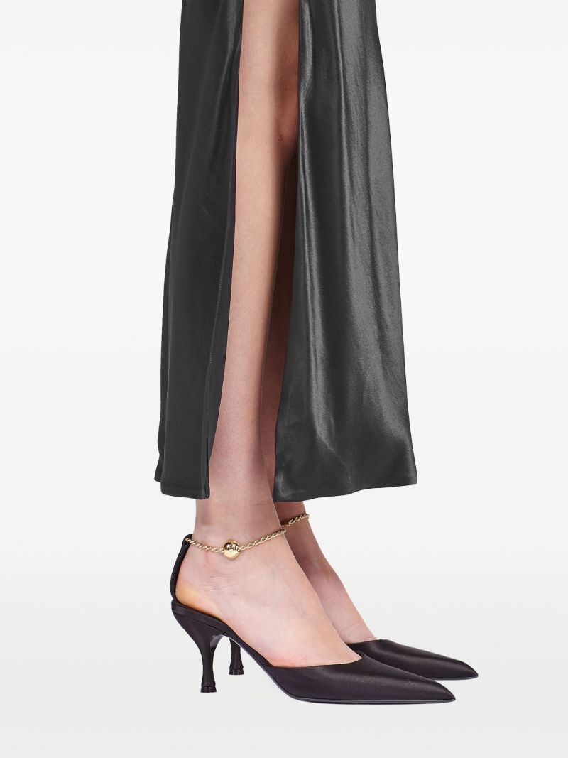 Black Satin Maxi Skirt