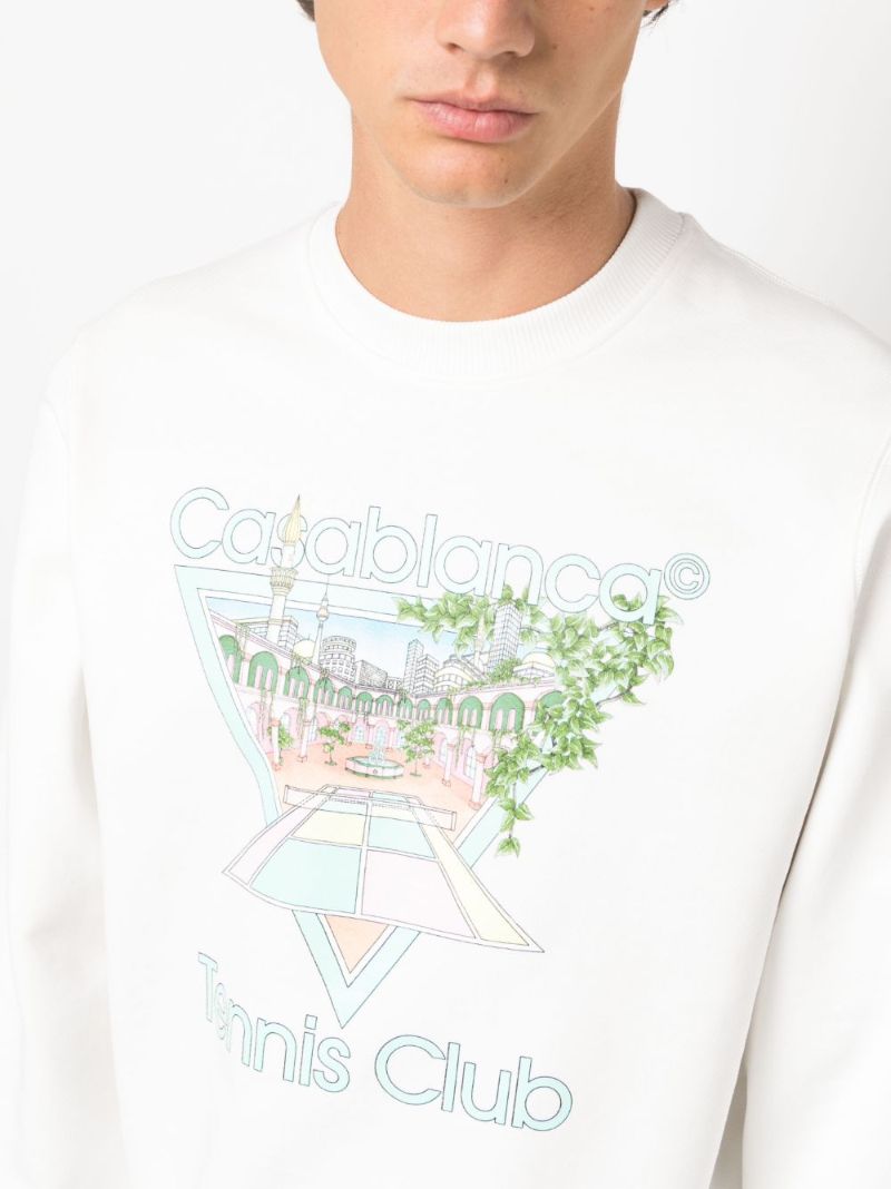 White Tennis Club Cotton Sweatshirt
