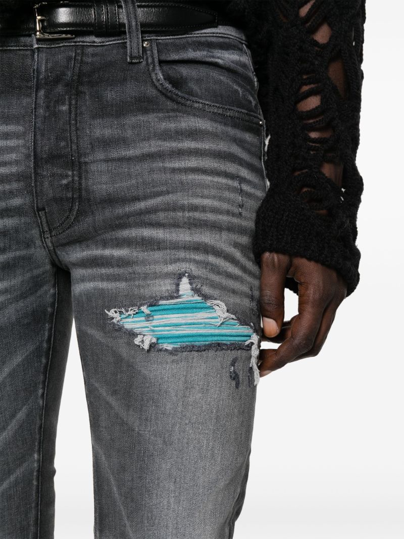 Grey Mx1 Distressed Skinny Jeans