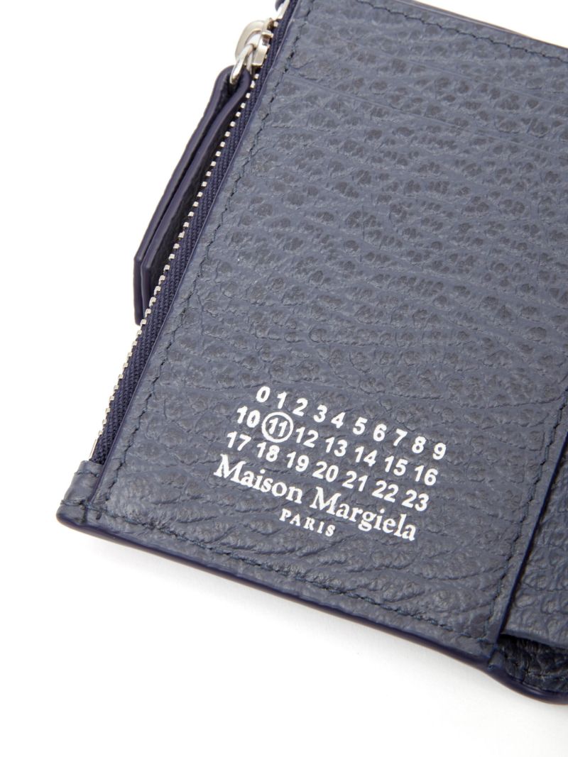 Blue Four Stitches Leather Wallet